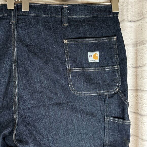 Carhartt Carpenter Jeans Men's 48x32 Denim Workwear Pants Flame Resistant Cat 2 - Picture 1 of 9